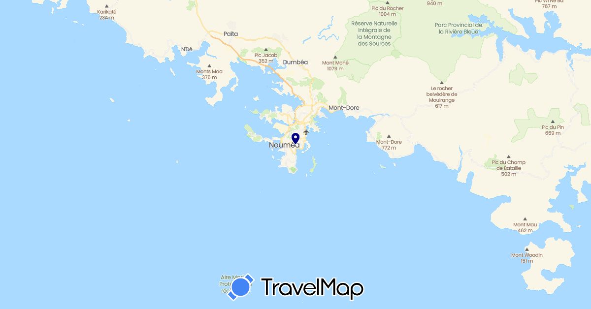 TravelMap itinerary: driving in New Caledonia (Oceania)